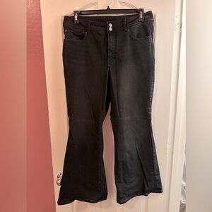Everflex High Rise Flare Jean Color Black Size 18 Short